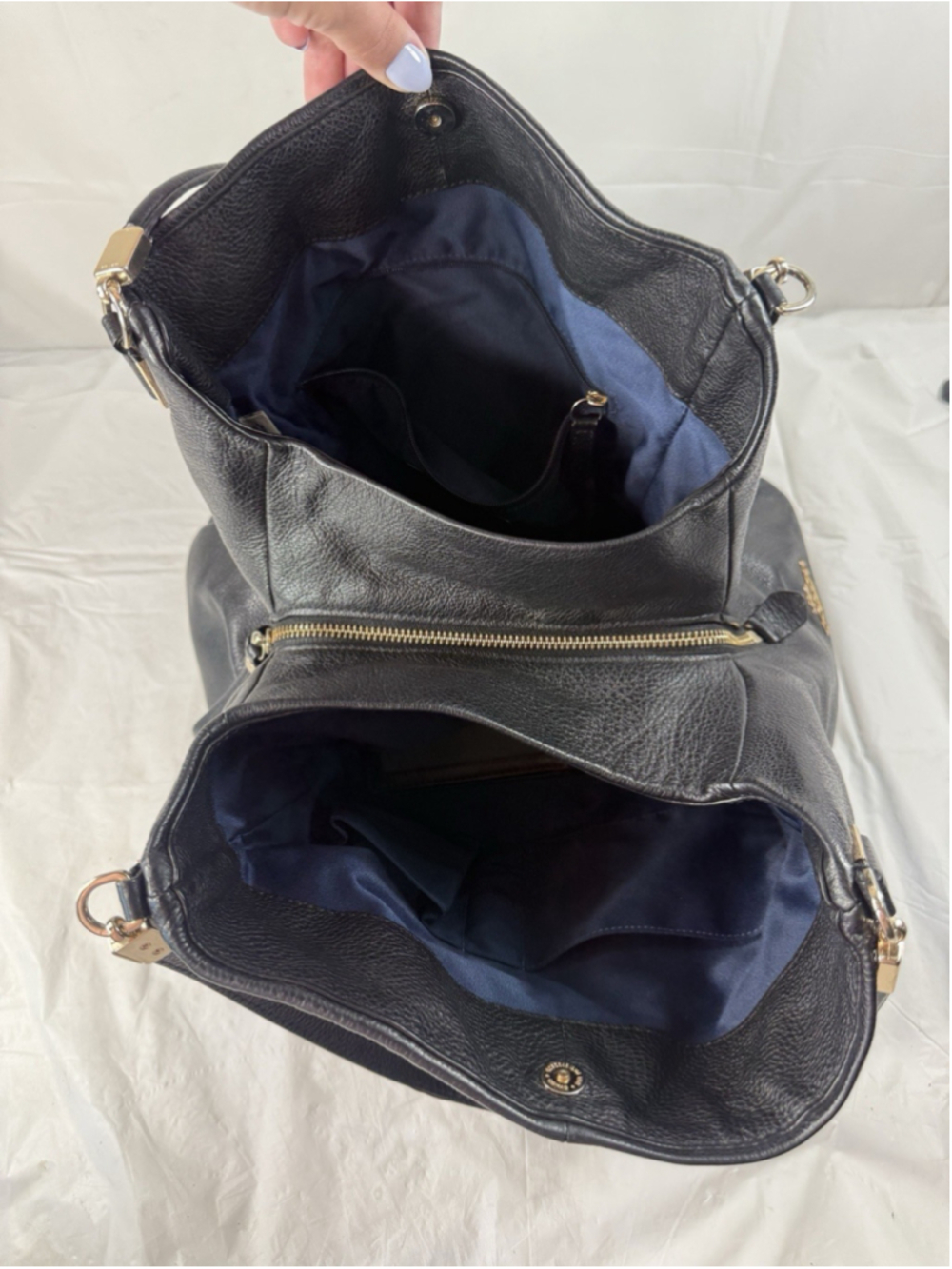 COACH F34291 Madison Phoebe Black Pebbled Leather 3 Compartments Shoulder Bag - Picture 5 of 16